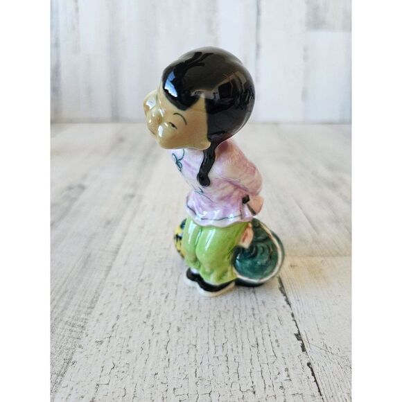 Gort vintage lil pumpkin girl statue figurine Chinese Japanese lanterns bone chi - Picture 2 of 10